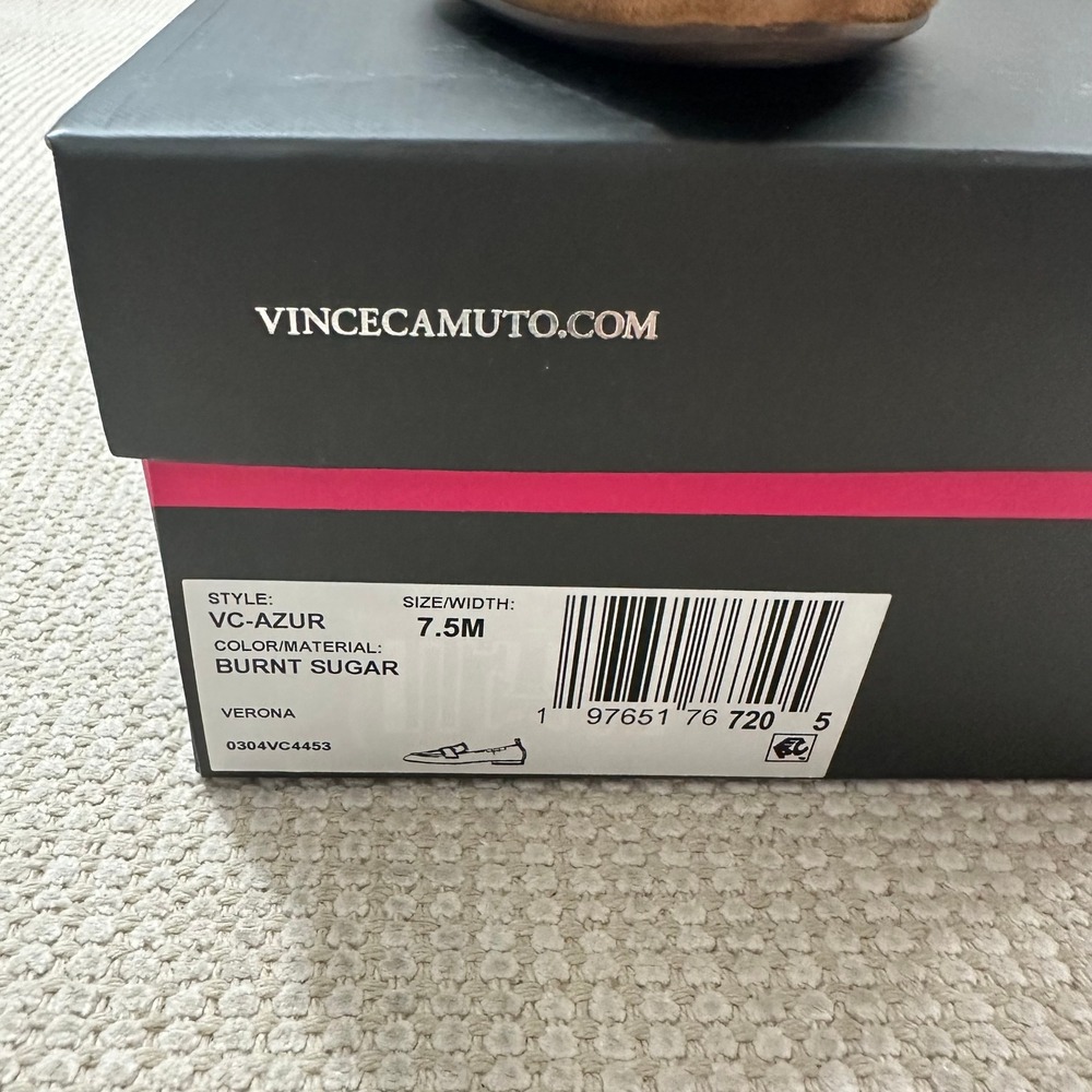 Vince Camuto Azur Burnt Sugar Suede Pointed Toe Loafers Flats Mens 7.5M NEW - Picture 5 of 7